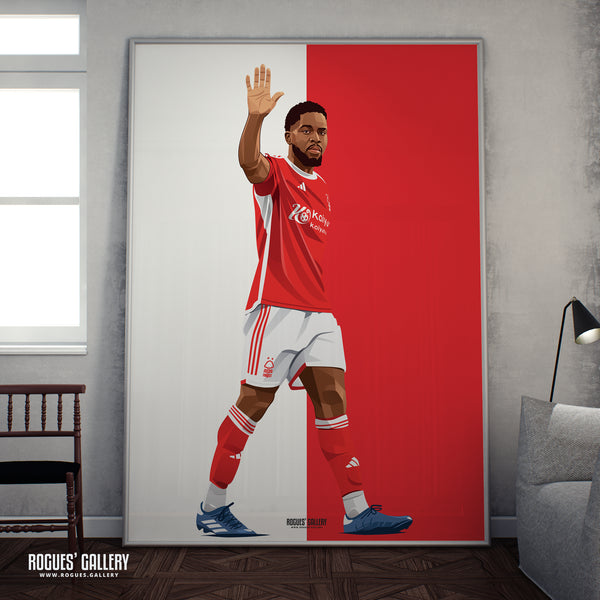 Orel Mangala - Nottingham Forest - A0, A1, A2 or A3 Red & White Prints