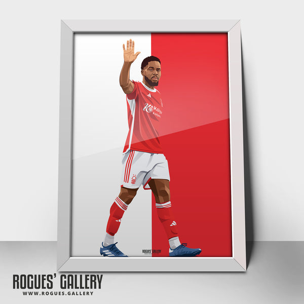 Orel Mangala - Nottingham Forest - A0, A1, A2 or A3 Red & White Prints