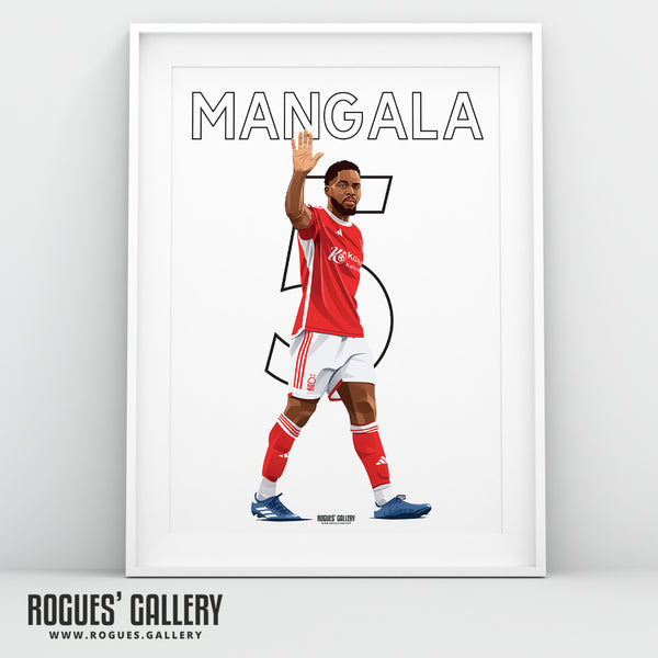 Orel Mangala - Nottingham Forest - Signed A3 Name & Number Prints