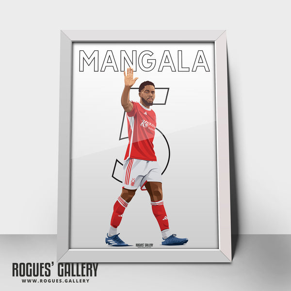 Orel Mangala - Nottingham Forest - Signed A3 Name & Number Prints