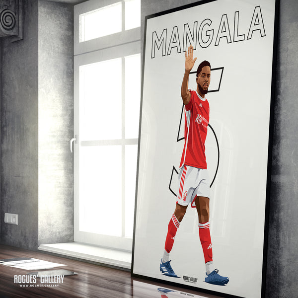 Orel Mangala - Nottingham Forest - Signed A3 Name & Number Prints