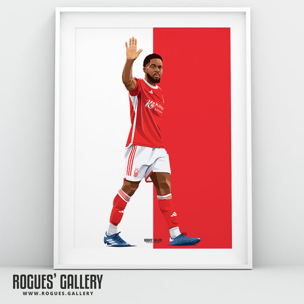 Orel Mangala - Nottingham Forest - Signed A3 Red & White Prints