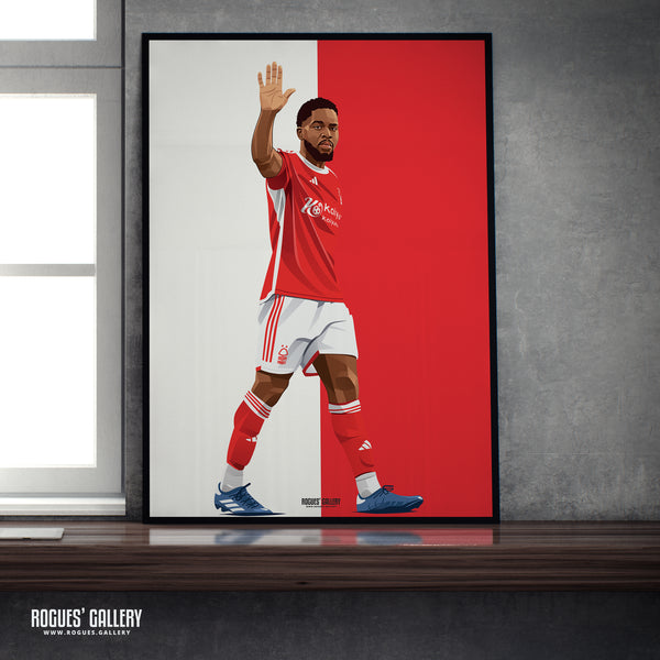 Orel Mangala - Nottingham Forest - Signed A3 Red & White Prints