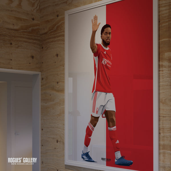 Orel Mangala - Nottingham Forest - Signed A3 Red & White Prints