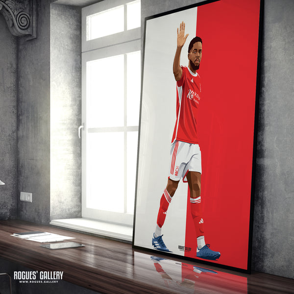 Orel Mangala - Nottingham Forest - Signed A3 Red & White Prints