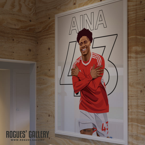 Ola Aina - Nottingham Forest - Signed A3 Name & Number Prints