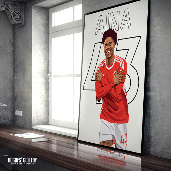 Ola Aina - Nottingham Forest - Signed A3 Name & Number Prints