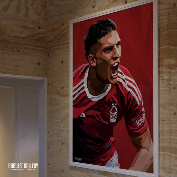 Nicolas Dominguez - Nottingham Forest - A0, A1, A2 or A3 Modern Art Prints