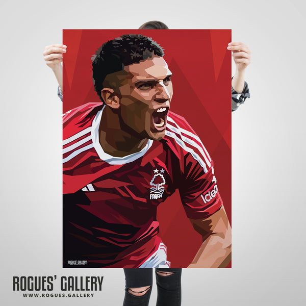 Nicolas Dominguez - Nottingham Forest - Signed A3 Modern Art Prints