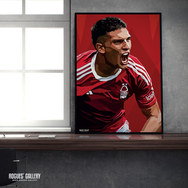 Nicolas Dominguez - Nottingham Forest - Signed A3 Modern Art Prints