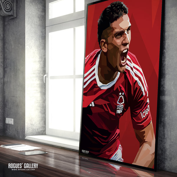 Nicolas Dominguez - Nottingham Forest - Signed A3 Modern Art Prints