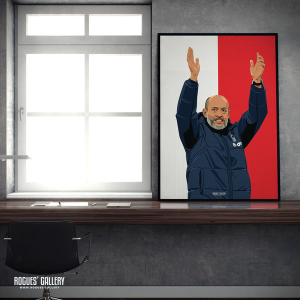 Nuno Espírito Santo - Nottingham Forest - A0, A1, A2 or A3 Red & White Prints