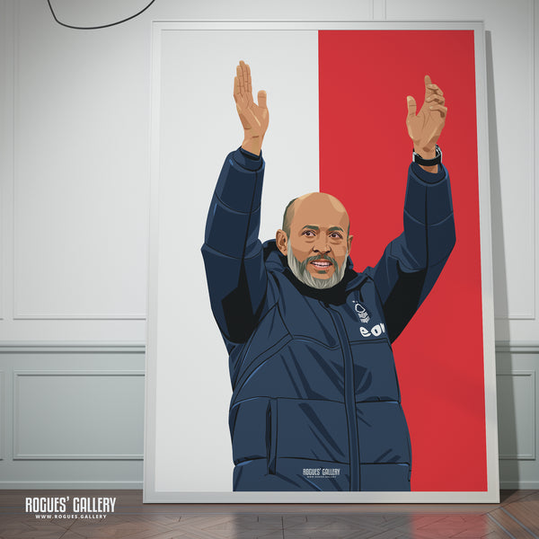 Nuno Espírito Santo - Nottingham Forest - A0, A1, A2 or A3 Red & White Prints
