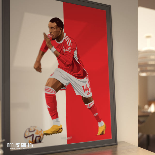 Callum Hudson-Odoi - Nottingham Forest - A0, A1, A2 or A3 Red & White Prints