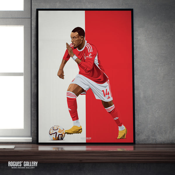 Callum Hudson-Odoi - Nottingham Forest - A0, A1, A2 or A3 Red & White Prints