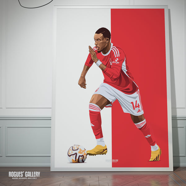 Callum Hudson-Odoi - Nottingham Forest - A0, A1, A2 or A3 Red & White Prints
