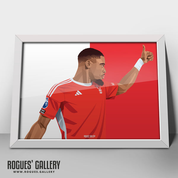 Serge Aurier - Nottingham Forest - A0, A1, A2 or A3 Red & White Prints