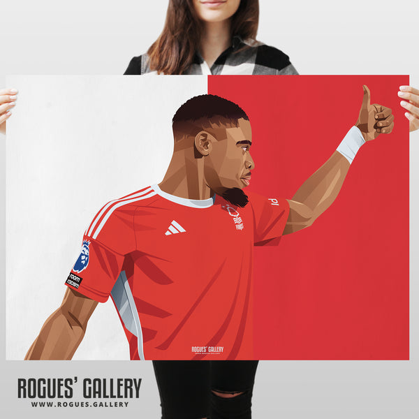 Serge Aurier - Nottingham Forest - A0, A1, A2 or A3 Red & White Prints