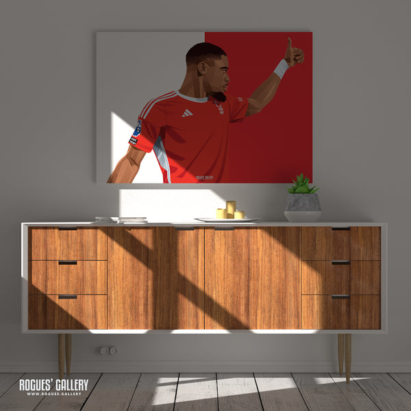 Serge Aurier - Nottingham Forest - A0, A1, A2 or A3 Red & White Prints