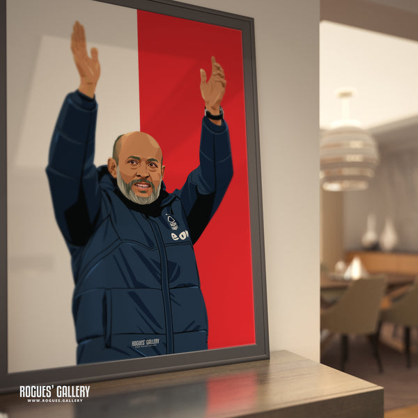 Nuno Espírito Santo - Nottingham Forest - Signed A3 Red & White Prints