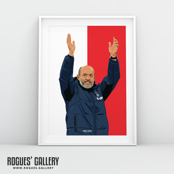 Nuno Espírito Santo - Nottingham Forest - Signed A3 Red & White Prints