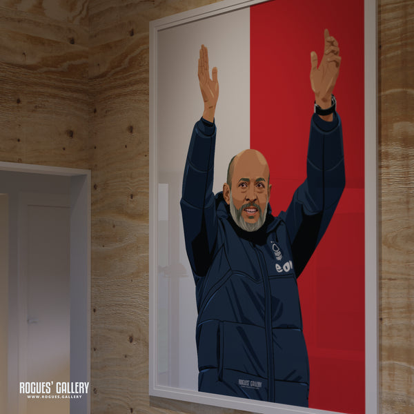 Nuno Espírito Santo - Nottingham Forest - Signed A3 Red & White Prints