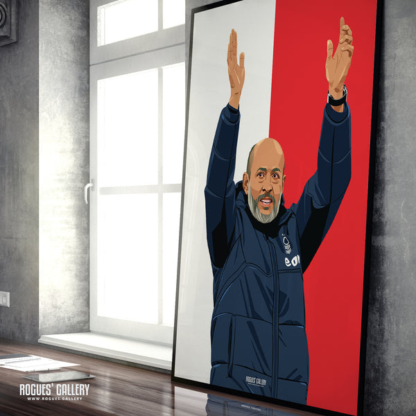 Nuno Espírito Santo - Nottingham Forest - Signed A3 Red & White Prints