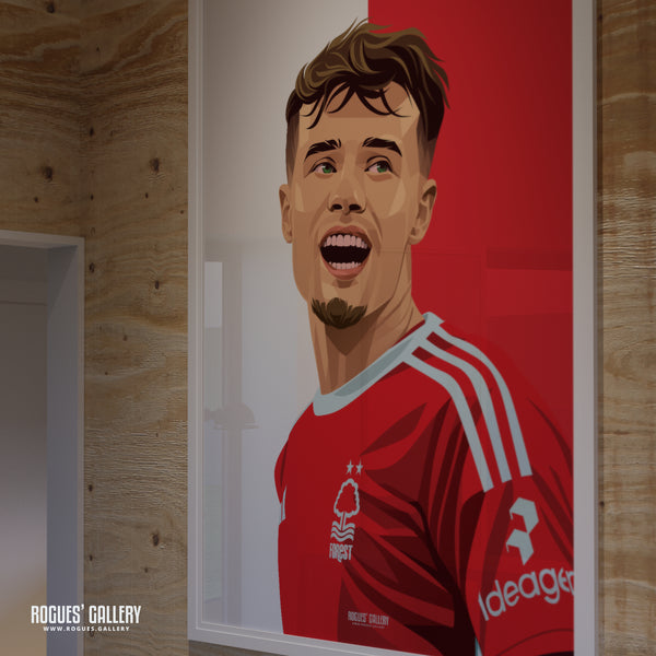 Neco Williams - Nottingham Forest - A0, A1, A2 or A3 Red & White Prints