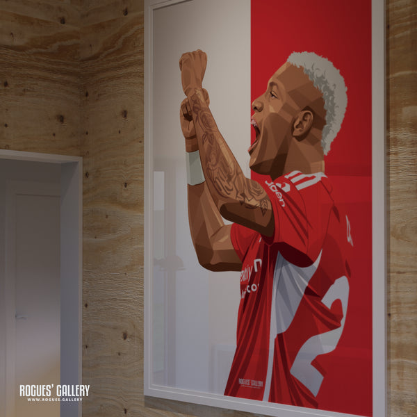 Danilo - Nottingham Forest - A0, A1, A2 or A3 Red & White Prints