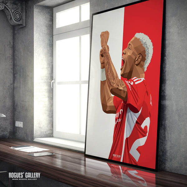Danilo - Nottingham Forest - A0, A1, A2 or A3 Red & White Prints