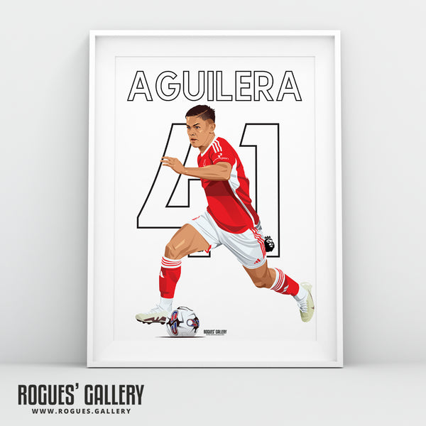 Brandon Aguilera - Nottingham Forest - A0, A1, A2 or A3 Premier League Name & Number Prints