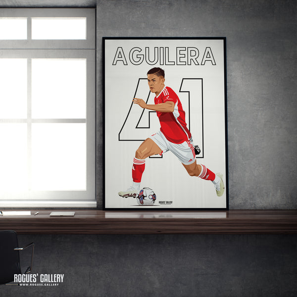 Brandon Aguilera - Nottingham Forest - A0, A1, A2 or A3 Premier League Name & Number Prints