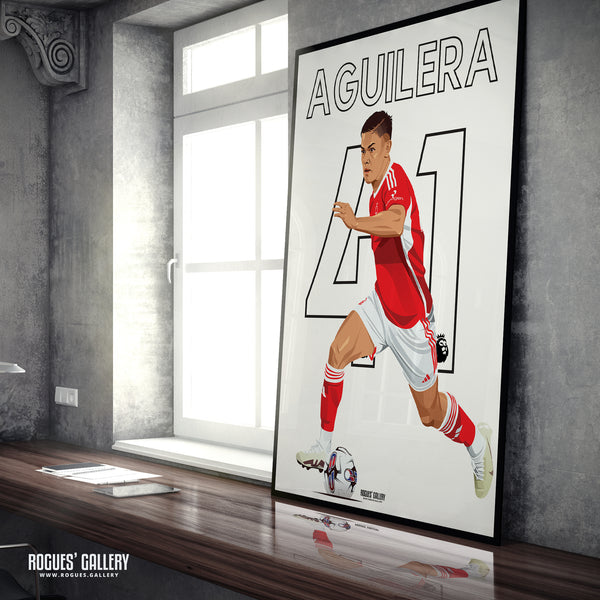 Brandon Aguilera - Nottingham Forest - A0, A1, A2 or A3 Premier League Name & Number Prints