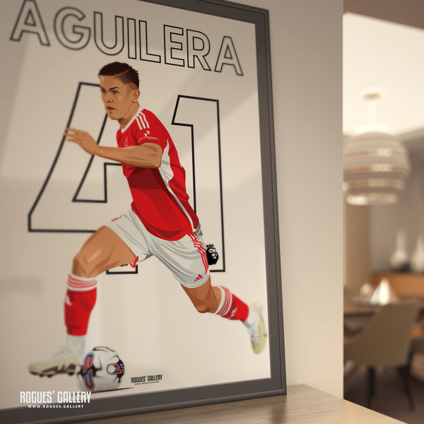 Brandon Aguilera - Nottingham Forest - A0, A1, A2 or A3 Premier League Name & Number Prints