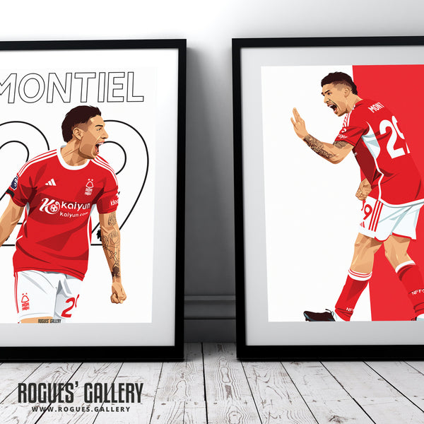 Gonzalo Montiel - Nottingham Forest - A0, A1, A2 or A3 Premier League Name & Number Prints