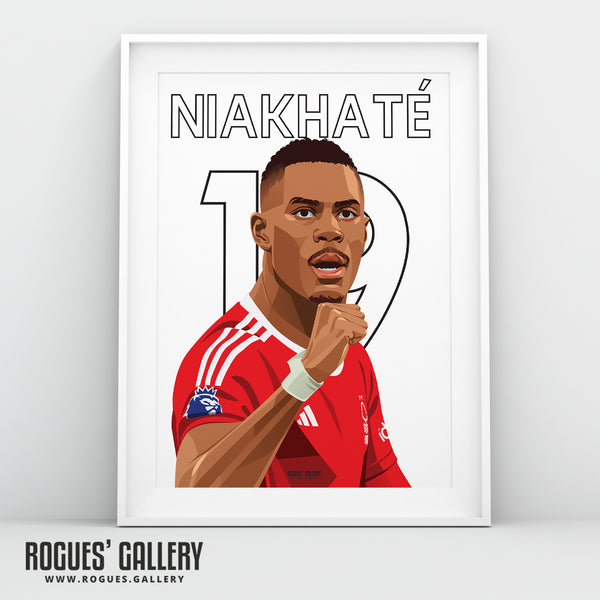 Moussa Niakhate - Nottingham Forest - A0, A1, A2 or A3 Premier League Name & Number Prints
