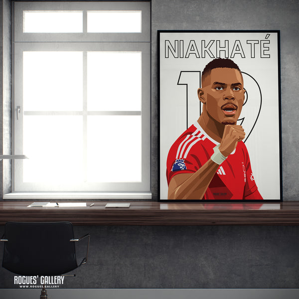Moussa Niakhate - Nottingham Forest - A0, A1, A2 or A3 Premier League Name & Number Prints