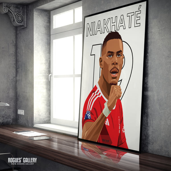 Moussa Niakhate - Nottingham Forest - A0, A1, A2 or A3 Premier League Name & Number Prints