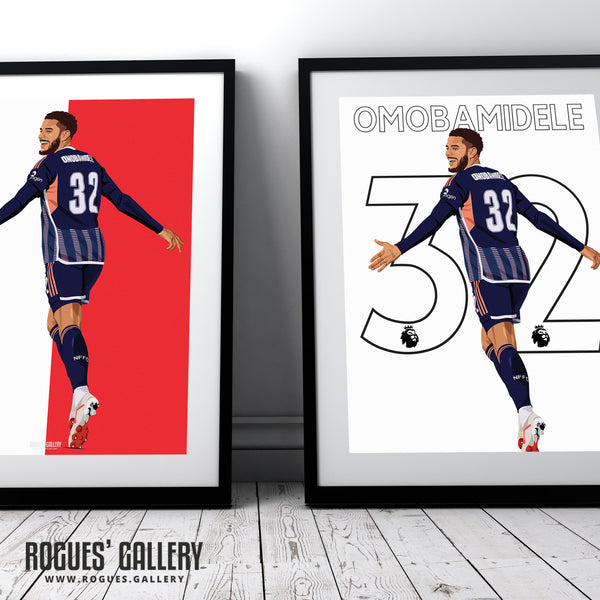 Andrew Omobamidele - Nottingham Forest - A0, A1, A2 or A3 Premier League Name & Number Prints