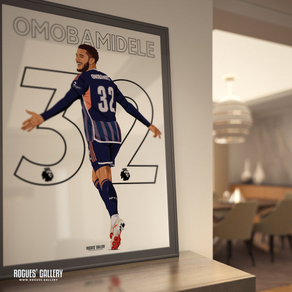 Andrew Omobamidele - Nottingham Forest - A0, A1, A2 or A3 Premier League Name & Number Prints