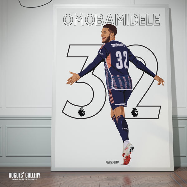 Andrew Omobamidele - Nottingham Forest - A0, A1, A2 or A3 Premier League Name & Number Prints