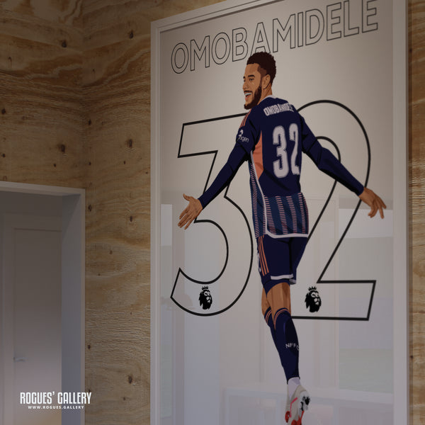 Andrew Omobamidele - Nottingham Forest - A0, A1, A2 or A3 Premier League Name & Number Prints