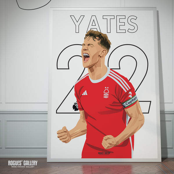 Ryan Yates - Nottingham Forest - A0, A1, A2 or A3 Name & Number Prints