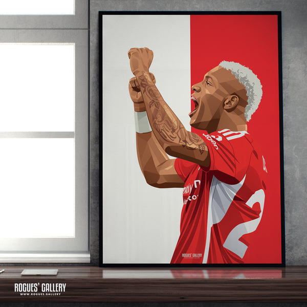 Danilo - Nottingham Forest - Signed A3 Red & White Prints