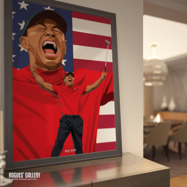 Tiger's Roar - Tiger Woods - A0, A1, A2 or A3 Prints
