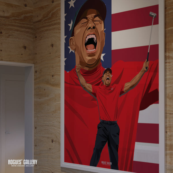 Tiger's Roar - Tiger Woods - A0, A1, A2 or A3 Prints