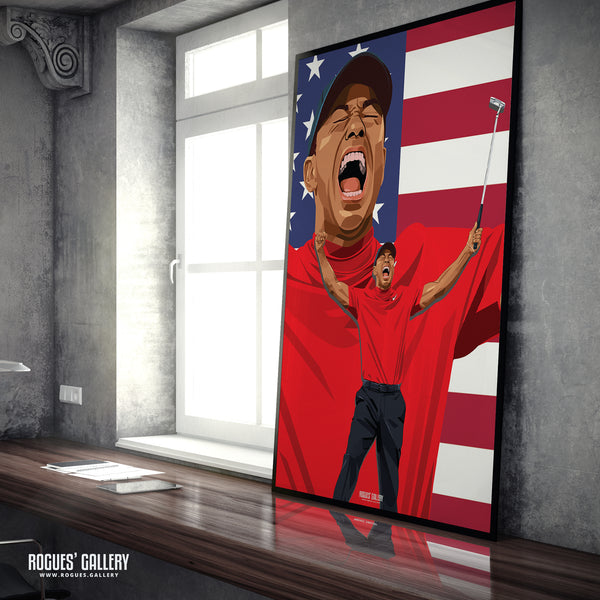 Tiger's Roar - Tiger Woods - A0, A1, A2 or A3 Prints