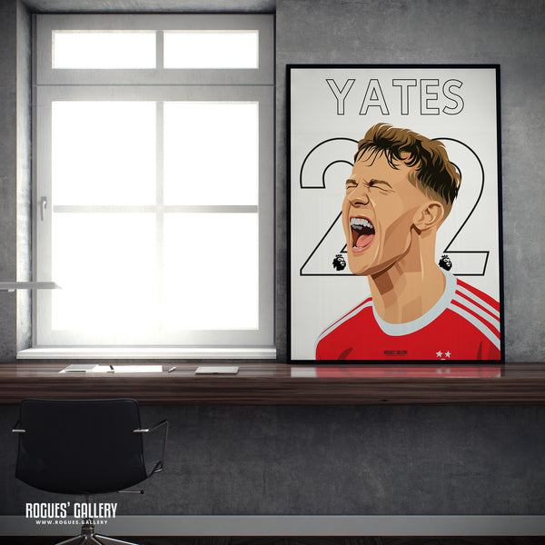 Ryan Yates - Nottingham Forest - A0, A1, A2 or A3 Name & Number Prints