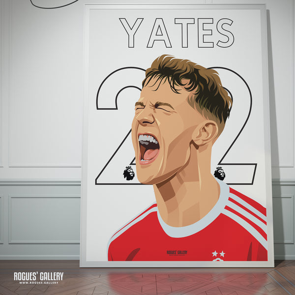 Ryan Yates - Nottingham Forest - Signed A3 Name & Number Prints
