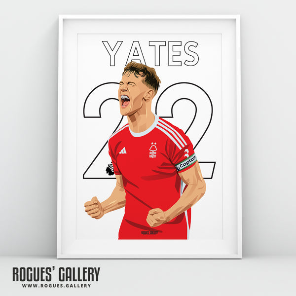 Ryan Yates - Nottingham Forest - Signed A3 Name & Number Prints